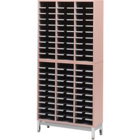 DATUM FILING SYSTEMS Letter Size Literature Rack, Regal Cherry Laminate Top Black Finish LR6903-L20-T25